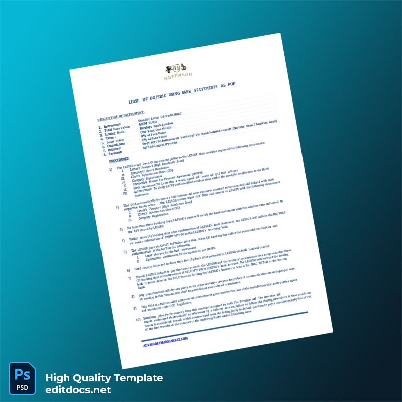 Germany Barclays Bank Statement Template in Word and PDF formats