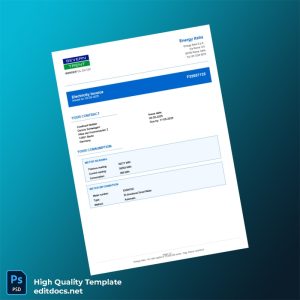 Germany Energy Italia S P A Editable Electricity Bill Template in Word and PDF formats