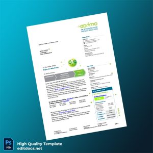 Germany Eprimo GmbH Editable Utility Bill Template in Word and PDF formats