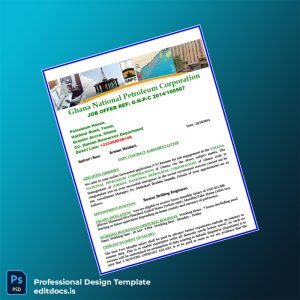 Editable Ghana National Petroleum Corporation Employment Verification Letter Template (Word&PDF) Page Preview - EditDocs