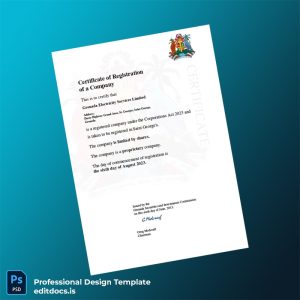 Editable Grenada Grenada Securities and Investments Commission Company Registration Certificate Template (Word&PDF) Page Preview