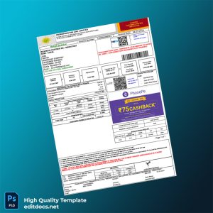 INDRAPRASTHA GAS LIMITED Editable Utility Bill Template in Word and PDF formats