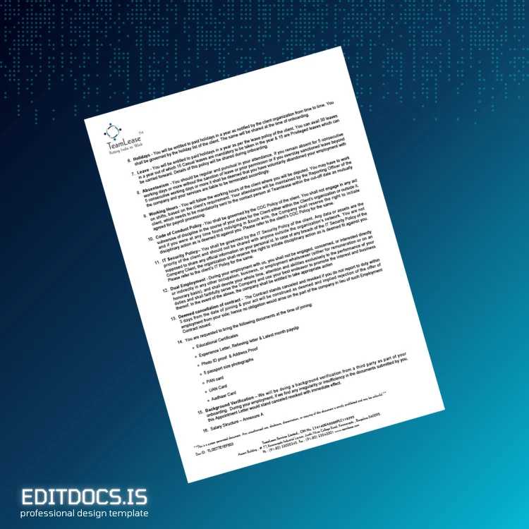 Editable India Aman Singla Employment Verification Letter Template in Word and PDF formats page 2 Page Preview - EditDocs