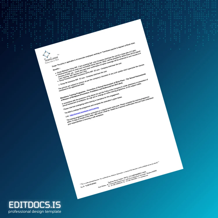 Editable India Aman Singla Employment Verification Letter Template in Word and PDF formats page 6 Page Preview - EditDocs