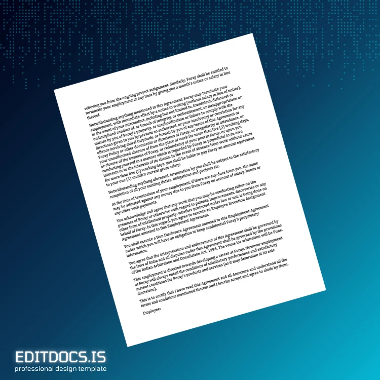 Editable India Foray Software Employment Verification Letter Template in Word and PDF formats page 4 Page Preview - EditDocs