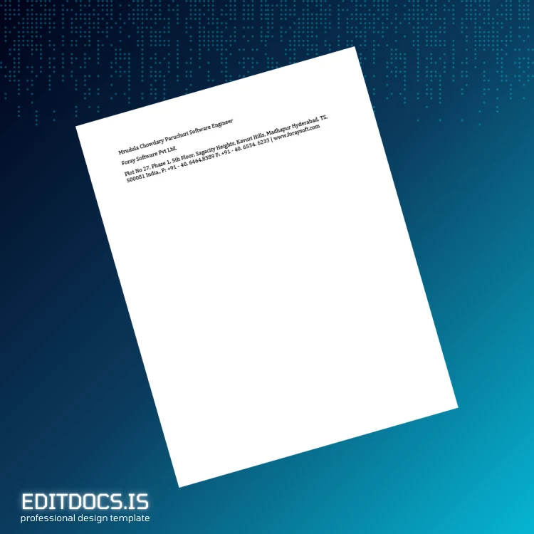 Editable India Foray Software Employment Verification Letter Template in Word and PDF formats page 5 Page Preview - EditDocs