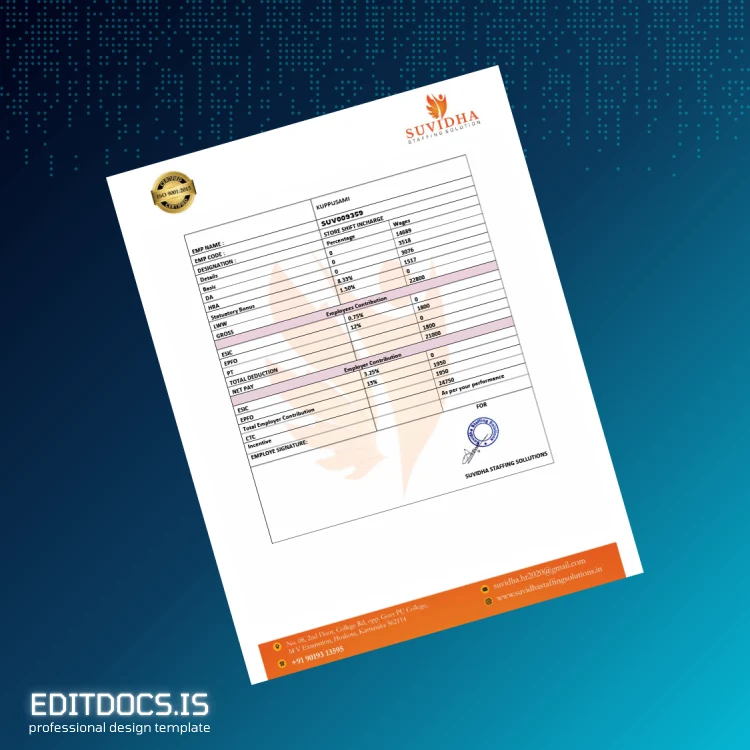 Editable India Suvidha Employment Verification Letter Template in Word and PDF formats page 5 Page Preview - EditDocs