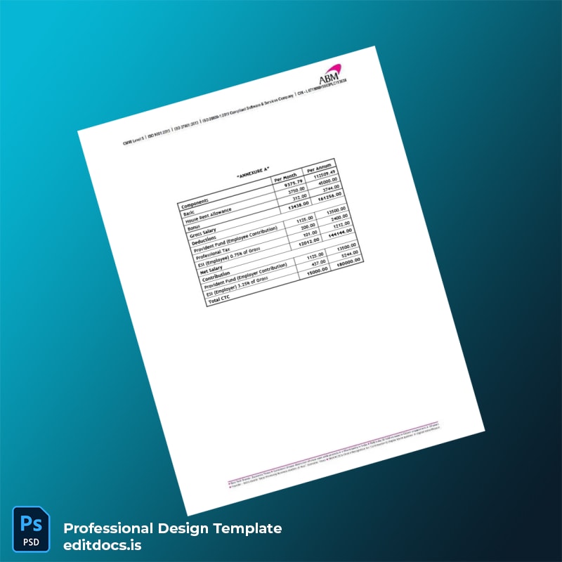 Editable India ABM Knowledgeware Ltd Employment Verification Letter Template in Word and PDF formats page 5 Page Preview - EditDocs