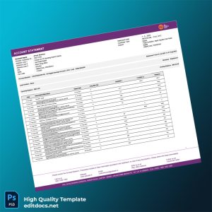 India AU Bank Statement Template in Word and PDF formats