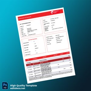 India Airtel Bank Statement Template in Word and PDF formats