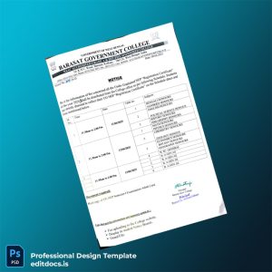 Editable India Barasat Government College Registration Certificate Template (Word&PDF) Page Preview - EditDocs