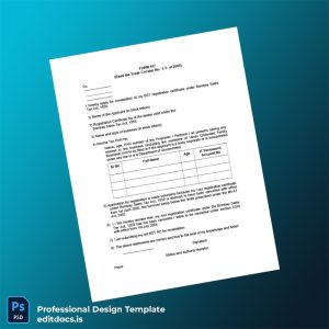 Editable India Bombay Sales Tax Department Registration Certificate Template (Word&PDF) Page Preview