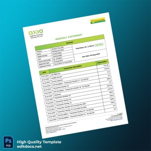 India CapFloat Bill Statement Template in Word and PDF formats