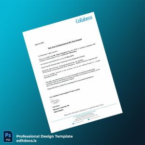 Editable India Collabera Technologies Pvt Ltd Proof of Employment Letter Template (Word&PDF) Page Preview - EditDocs