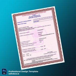 Editable India Commercial Taxes Department VAT Registration Certificate Template (Word&PDF) Page Preview