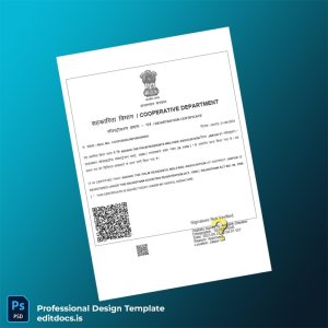 Editable India Cooperative Department Registration Certificate Template (Word&PDF) Page Preview
