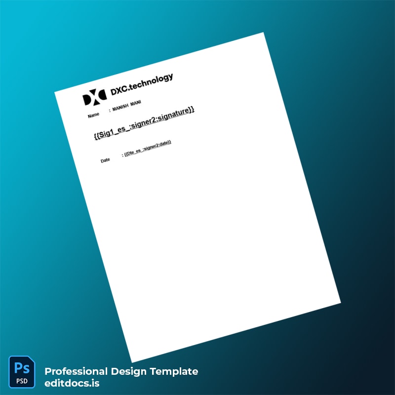 Editable India DXC Technology Employment Verification Letter Template in Word and PDF formats page 8 Page Preview - EditDocs