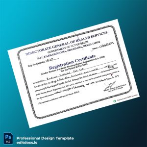 Editable India Director General Health Services Registration Certificate Template (Word&PDF) Page Preview - EditDocs