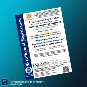 Editable India E-Max Education Certificate of Registration Template (Word&PDF) Page Preview