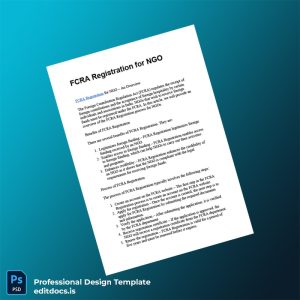 Editable India FCRA Registration Certificate Template (Word&PDF) Page Preview - EditDocs