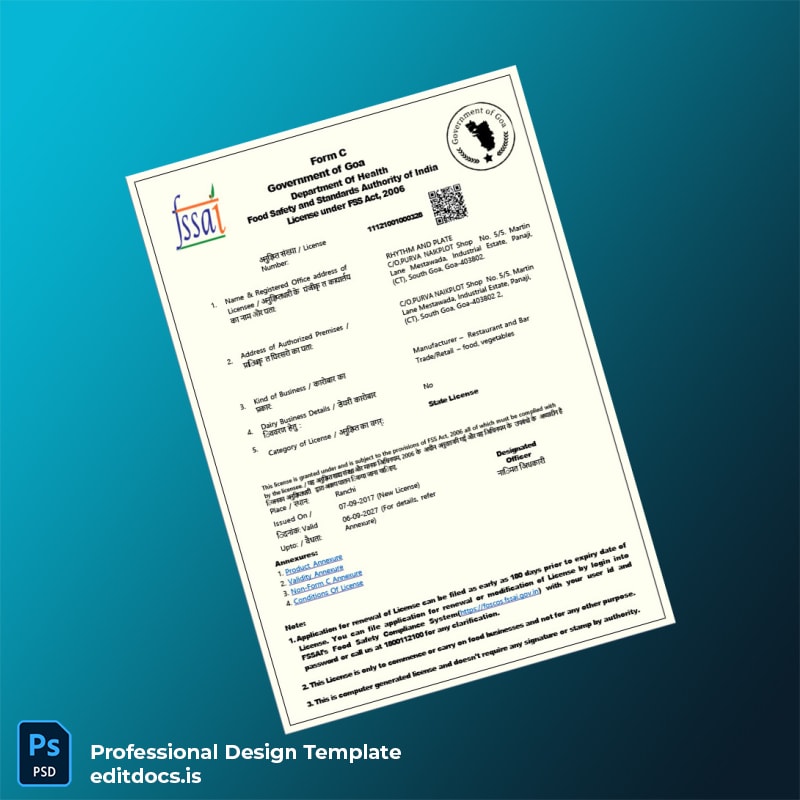 Editable India Government of India Registration Certificate Template (Word&PDF) Page Preview - EditDocs