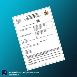 Editable India Government of Karnataka Food Registration Certificate Template (Word&PDF) Page Preview - EditDocs