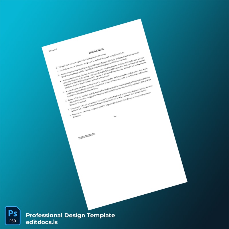 Editable India Guwahati University Registration Certificate Template in Word and PDF formats page 2 Page Preview - EditDocs