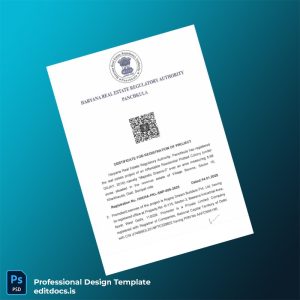 Editable India Haryana Real Estate Regulatory Authority Certificate of Registration Template (Word&PDF) Page Preview - EditDocs