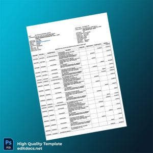 India ICICI Bank Account Statement Template in Word and PDF formats