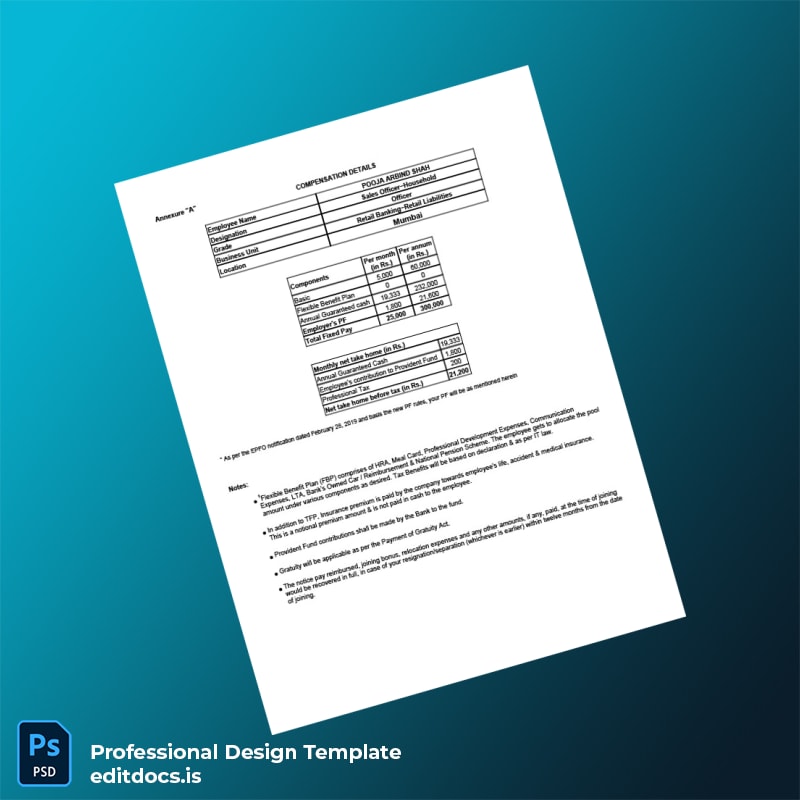 Editable India IDFC FIRST Bank Employment Verification Letter Template in Word and PDF formats page 2 Page Preview - EditDocs