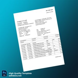 India IDFC FIRST Bank Statement Template in Word and PDF formats