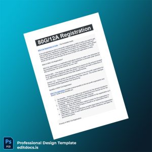 Editable India Income Tax Department 80G 12A Registration Certificate Template (Word&PDF) Page Preview - EditDocs
