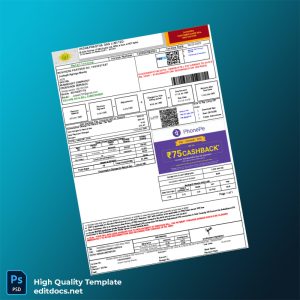India Indraprastha Gas Limited Editable Utility Bill Template in Word and PDF formats