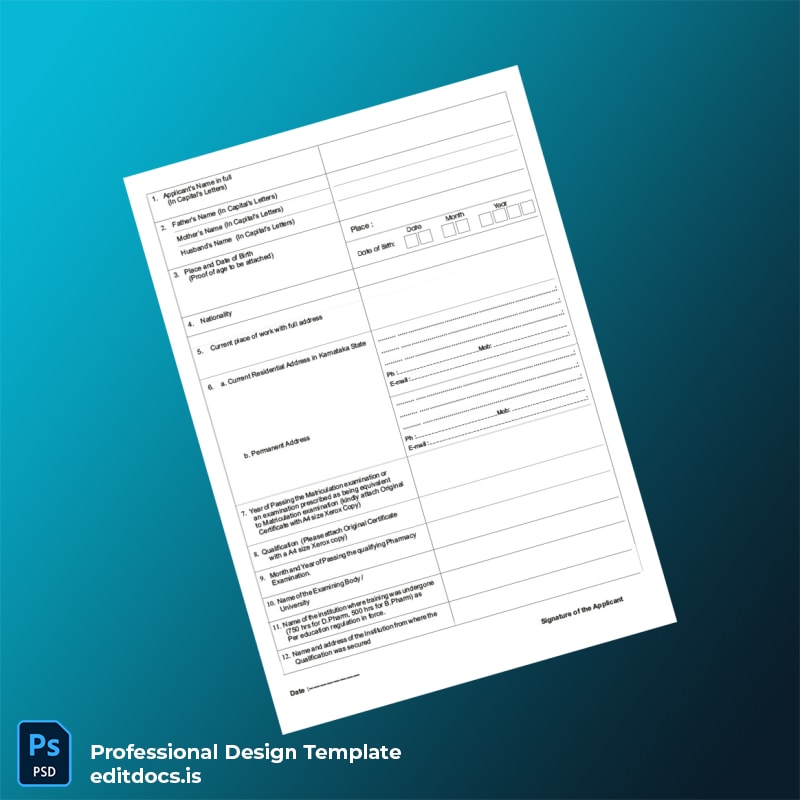 Editable India Karnataka Pharmacy Registration Certificate Template in Word and PDF formats page 3 Page Preview - EditDocs
