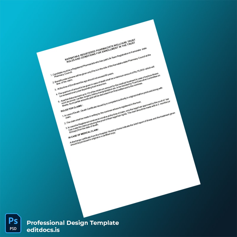 Editable India Karnataka Pharmacy Registration Certificate Template in Word and PDF formats page 7 Page Preview - EditDocs