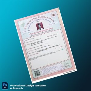 Editable India Karnataka State Nursing Council Registration Certificate Template (Word&PDF) Page Preview - EditDocs