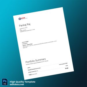 India Kotak Bank Statement Template in Word and PDF formats