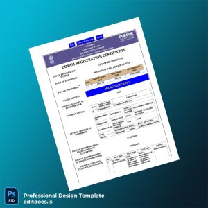 Editable India MSME Department Udyam Registration Certificate Template (Word&PDF) Page Preview - EditDocs