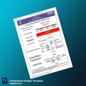 Editable India MSME Development Institute Udyam Registration Certificate Template (Word&PDF) Page Preview - EditDocs