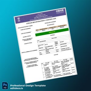 Editable India MSME Udyam Registration Certificate Template (Word&PDF) Page Preview