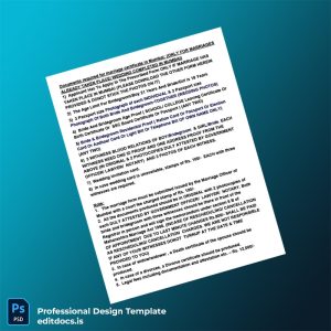 Editable India Marriage Registration Certificate Template (Word&PDF) Page Preview - EditDocs