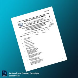Editable India Medical Council Provisional Permanent Registration Form Template (Word&PDF) Page Preview - EditDocs