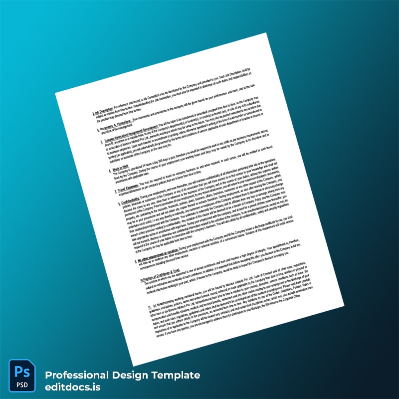 Editable India Mervice Infotech Pvt Ltd Employment Verification Letter Template in Word and PDF formats page 2 Page Preview - EditDocs