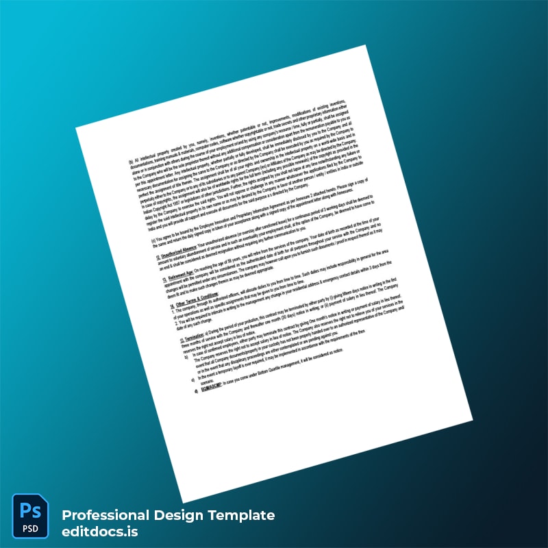 Editable India Mervice Infotech Pvt Ltd Employment Verification Letter Template in Word and PDF formats page 3 Page Preview - EditDocs