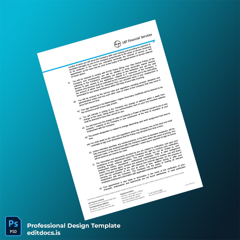 Editable India Micro Loans Employment Verification Letter Template in Word and PDF formats page 4 Page Preview - EditDocs