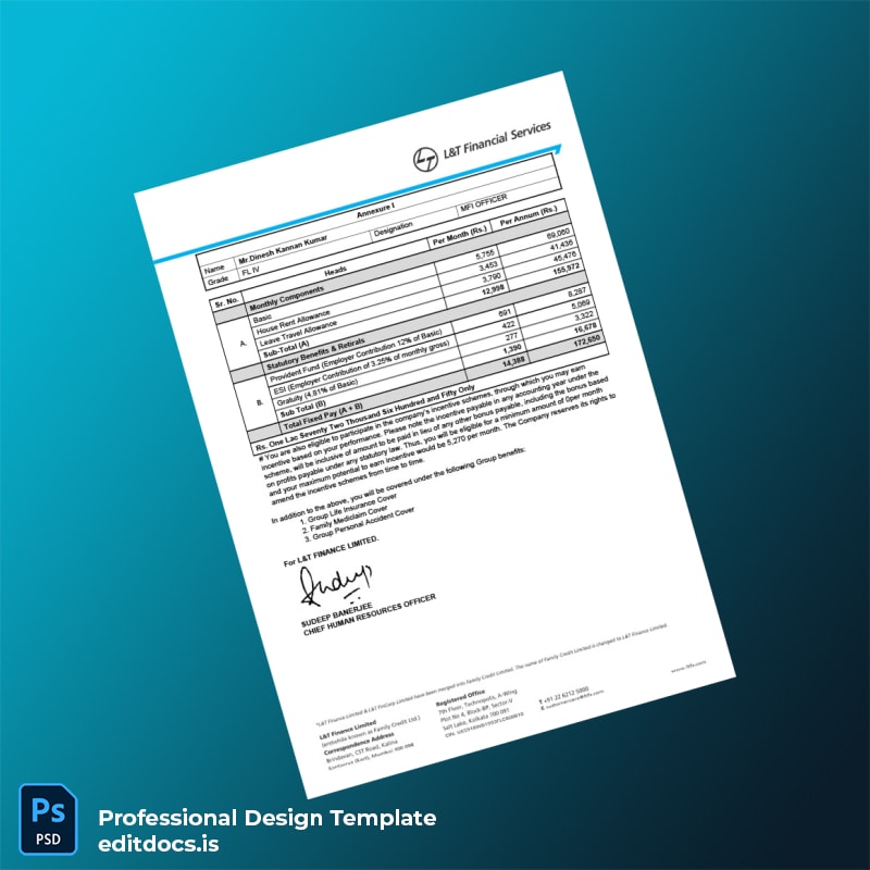 Editable India Micro Loans Employment Verification Letter Template in Word and PDF formats page 7 Page Preview - EditDocs