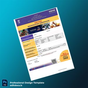 Editable India Ministry of Commerce MSME Registration Certificate Template (Word&PDF) Page Preview - EditDocs