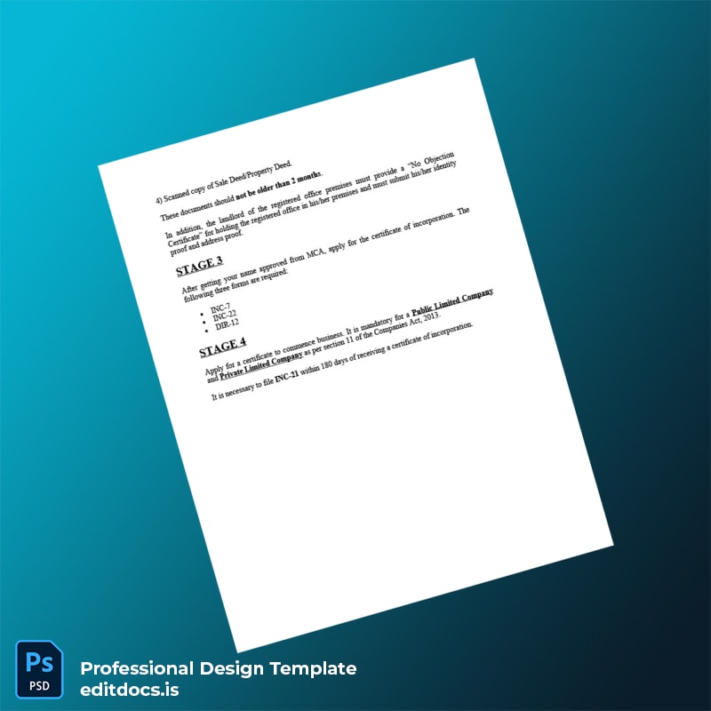 Editable India Ministry of Commerce Registration Certificate Template in Word and PDF formats page 3 Page Preview - EditDocs