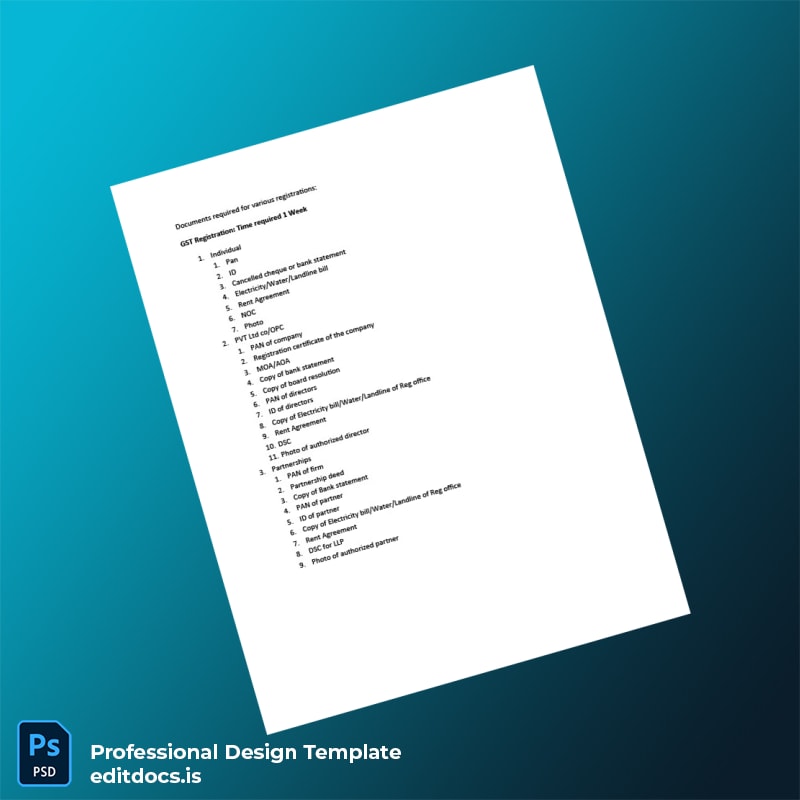 Editable India Ministry of Commerce Registration Certificate Template (Word&PDF) Page Preview - EditDocs