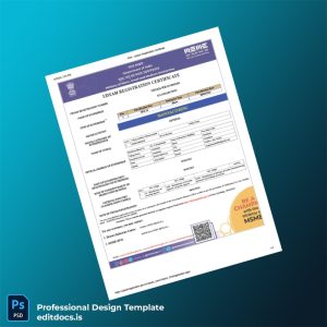 Editable India Ministry of Commerce Udyam Registration Certificate Template (Word&PDF) Page Preview - EditDocs